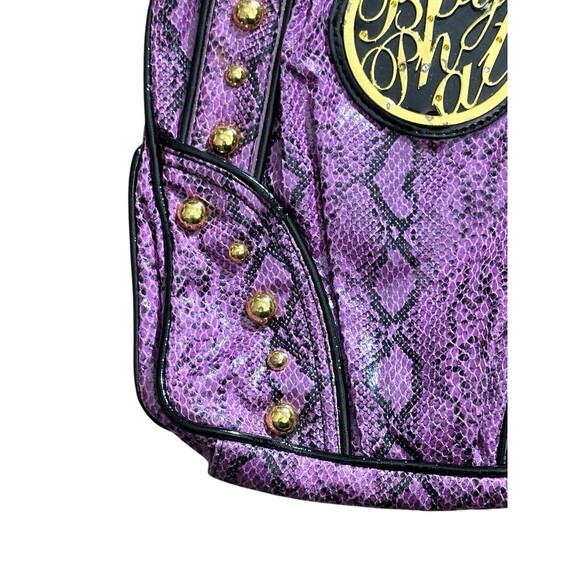 Vtg Y2K Baby Phat Purple Snake Skin Pattern Shoulder Bag Purse Studded HTF Rare - Picture 11 of 16